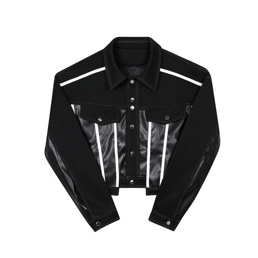 Personalized design black and white contrasting short jacket