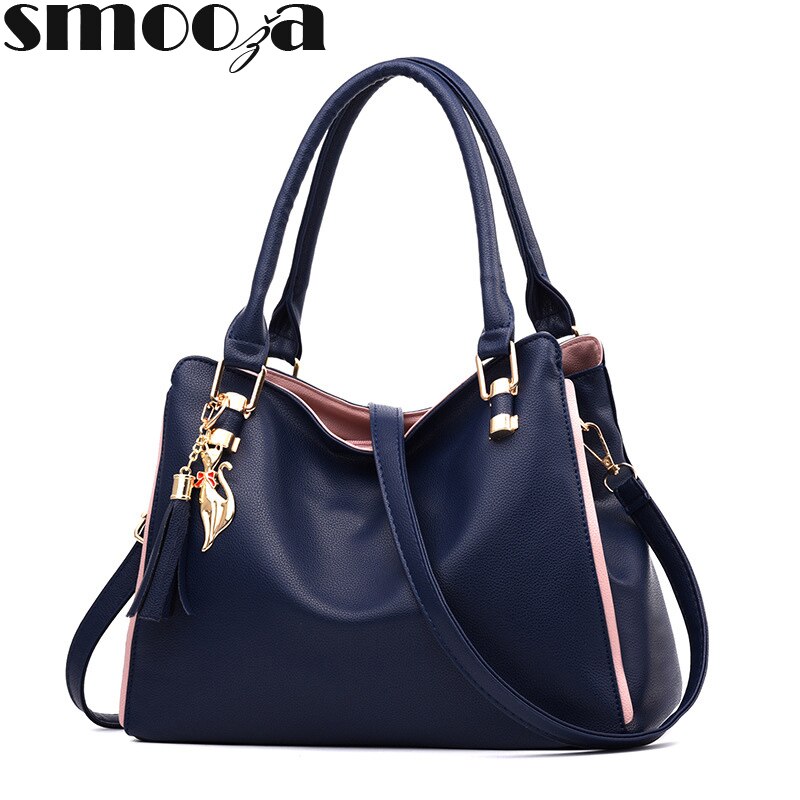 SMOOZA Women Messenger New Tide Female Top-handle Bag Girls Simple Shoulder Bags Fashion Women Handbags For Lady Totes