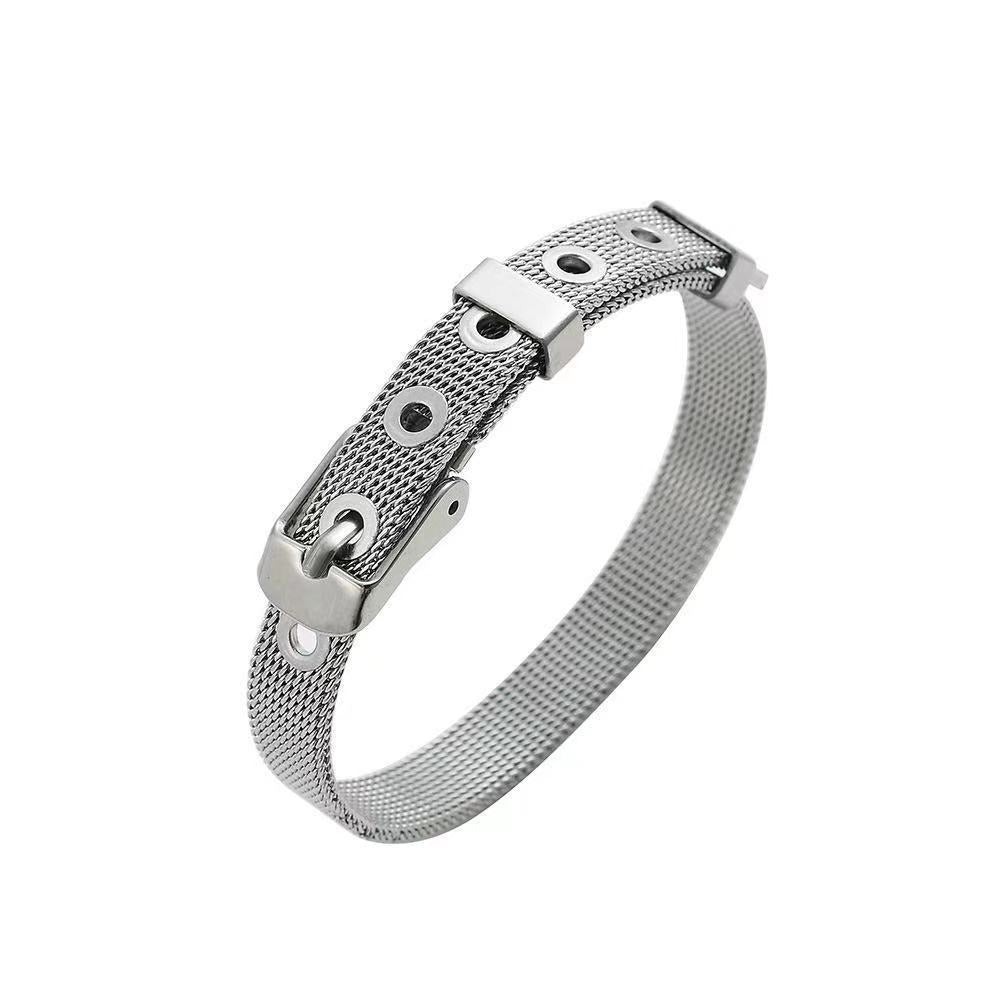 Stainless Steel Bracelet Titanium Steel Strap Accessories Fashion Mesh Band Couple Stainless Steel Bracelet Jewelry