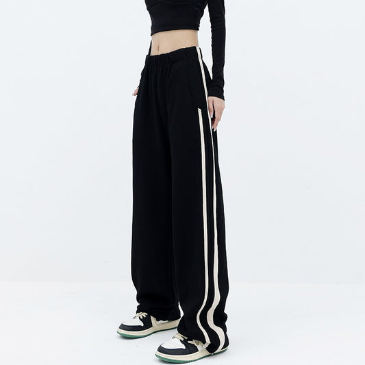 Street Pants Women's Side Stripe Loose Casual Pants Popular Design Sports Pants