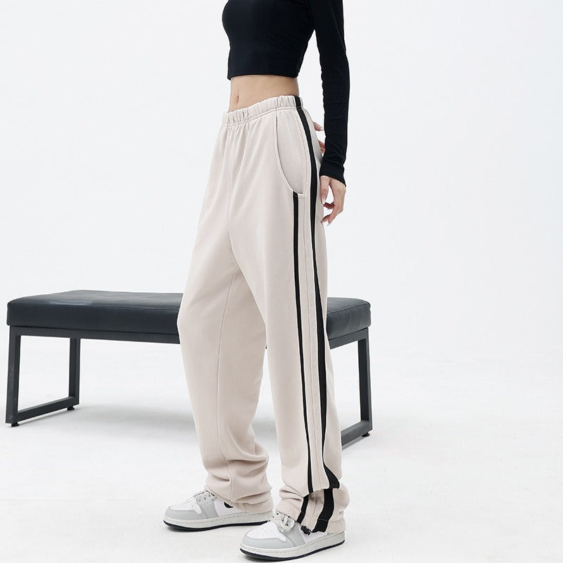 Street Pants Women's Side Stripe Loose Casual Pants Popular Design Sports Pants