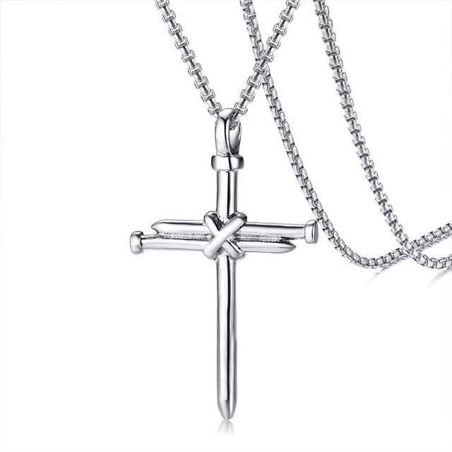 Titanium Steel Cast Steel Nail Cross Men's Pendant Punk Style Men's Necklace Jewelry