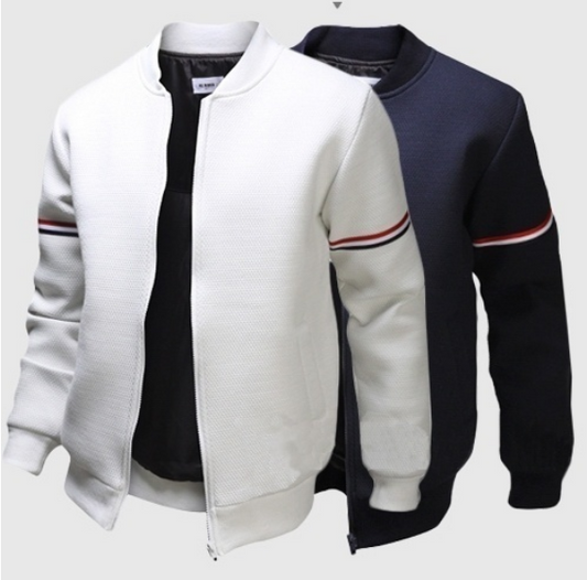 Men Solid Color Jacket Long Sleeve Slim Fit Sport Outdoor Tops Coat