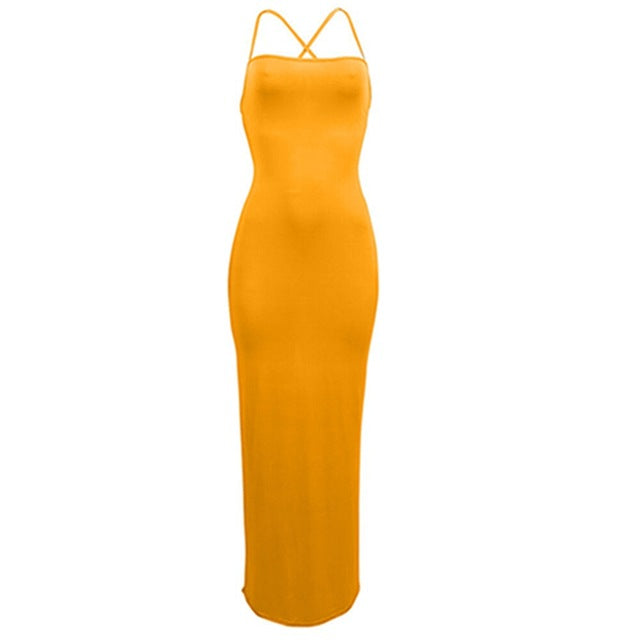 Sexy Club Long Maxi Dress Women Clothes Summer Elegant Backless Bandage Party Dresses Casual Bodycon Dress