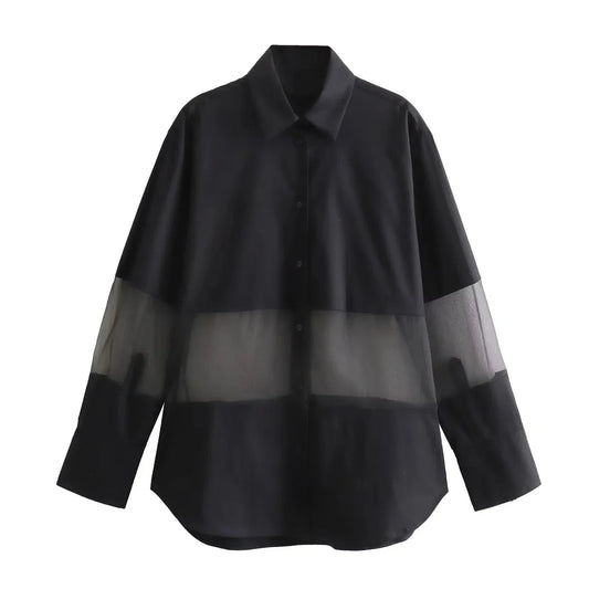 Long Shirt Women Long Sleeve Oversize Blouses Woman Fashion Autumn Black Blouses Casual