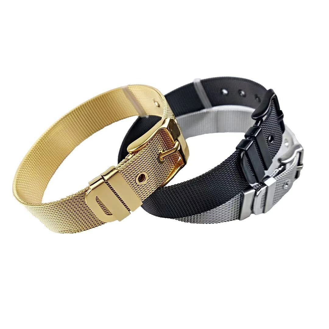 Stainless Steel Bracelet Titanium Steel Strap Accessories Fashion Mesh Band Couple Stainless Steel Bracelet Jewelry