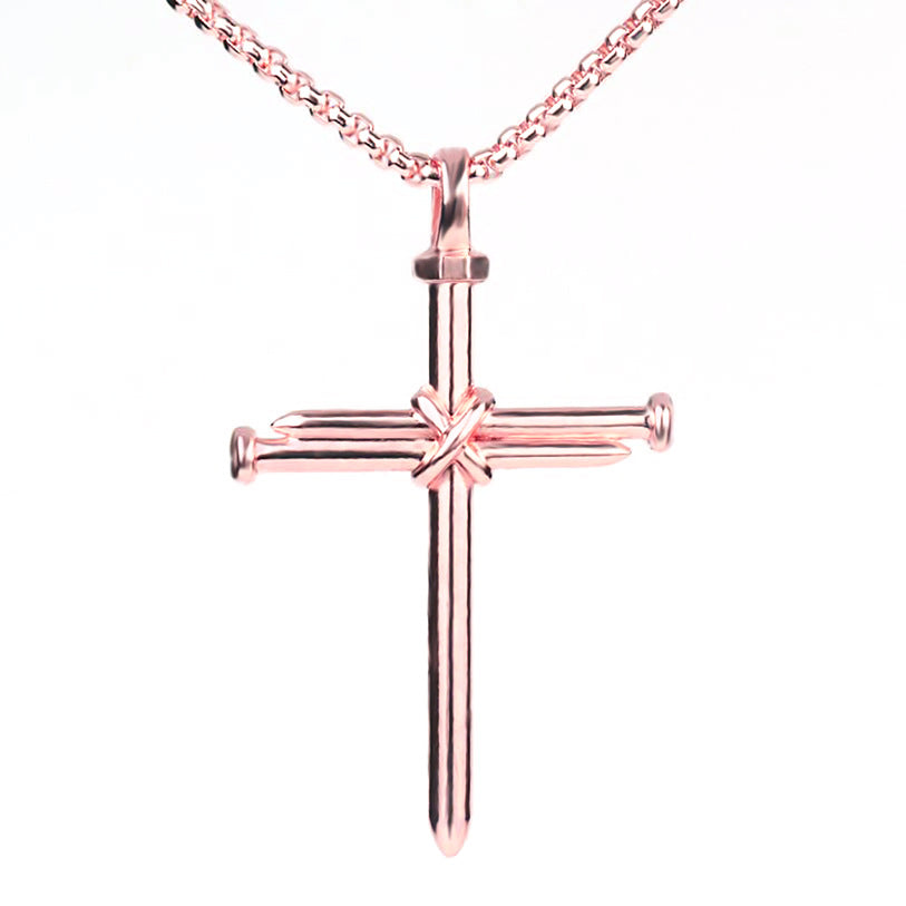 Titanium Steel Cast Steel Nail Cross Men's Pendant Punk Style Men's Necklace Jewelry