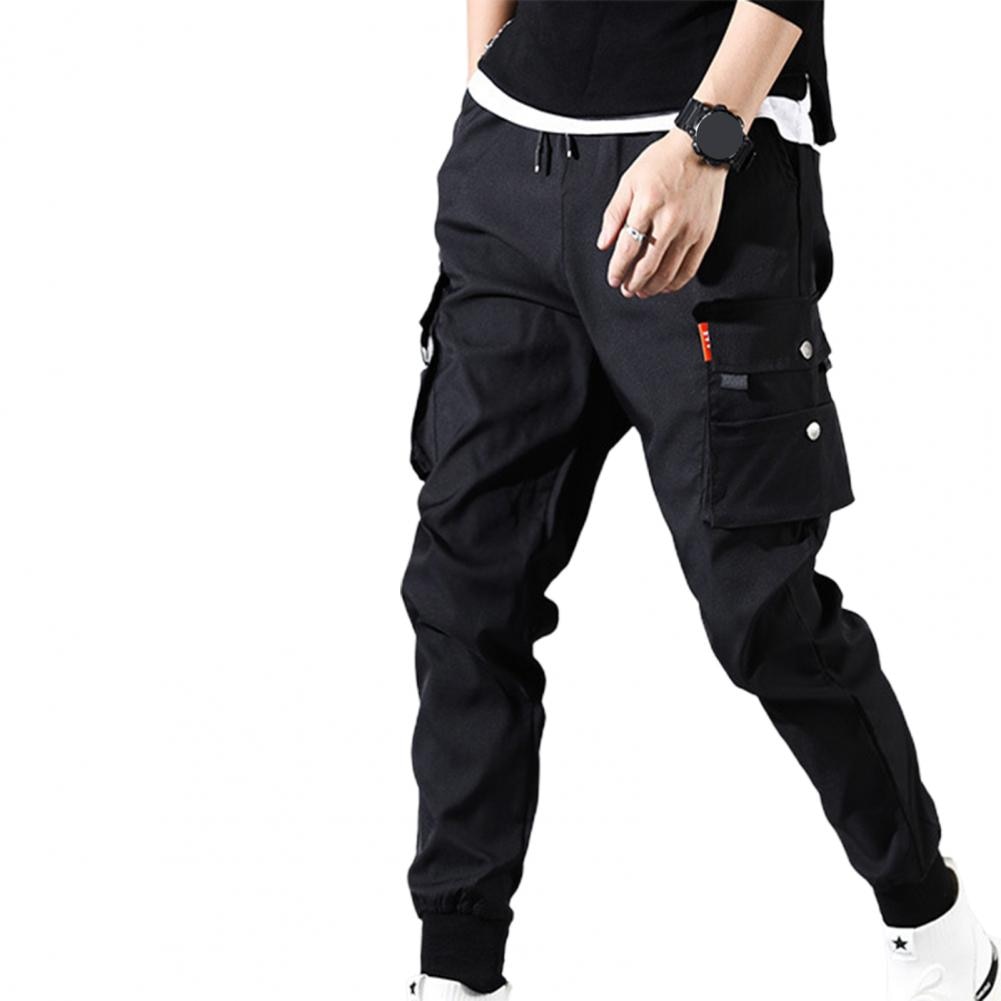 Autumn Men Pants Hip Hop Harem Joggers Pants New Male Trousers Mens Solid Multi-pocket Cargo Pants Skinny Fit Sweatpants