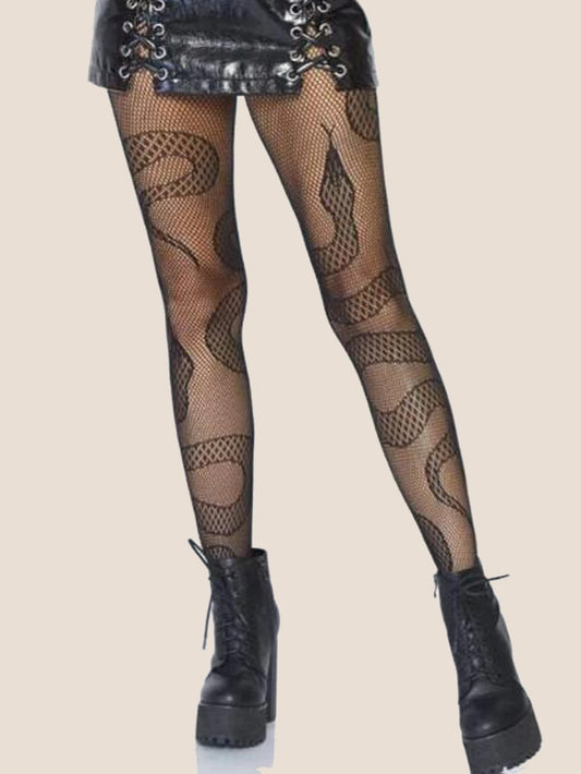 fashionable and sexy snake shaped fishing net socks punk style Halloween pantyhose horror snake shaped pantyhose