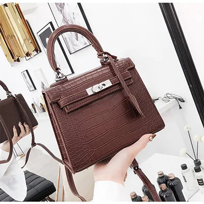 Women's Bag Alligator Bags Fashion lock Luxury Handbags High Quality PU leather Designer Shoulder Female Messenger