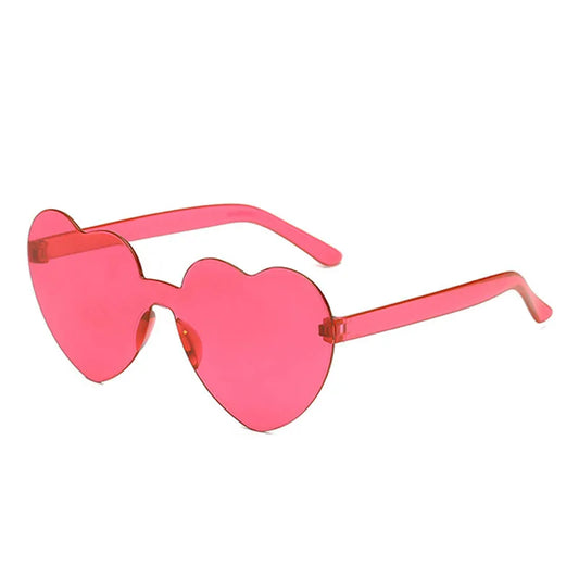 Heart-shaped Frameless Woman Sunglasses Candy Color Dazzling Color Transparent Polarized Lens Trend Personality Girl Sunglasses